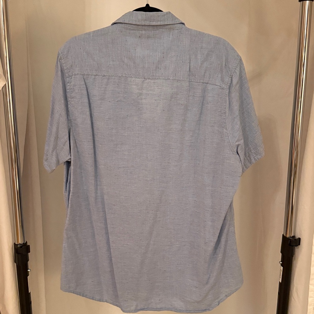 Heritage 100% Cotton Sky Blue Slim Fit Casual Button Down Short Sleeve Shirt - Picture 5 of 8